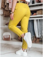 Dámske nohavice chinos s opaskom MODELA horčicová FashionStreet UY2563