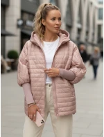 Dámska prešívaná bunda s kapucňou ružová FashionStreet TY5528
