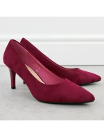 Dámske semišové lodičky na podpätku vo fuchsiovej farbe Sergio Leone 1336