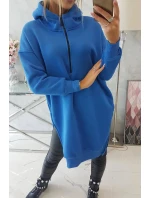 Zateplená blúzka s bočnými rázporkami nevädzovo modrá Zateplená blúzka s bočnými rázporkami nevädzovo modrá