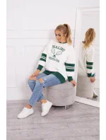 Zateplená mikina Malibu ecru+ tmavo zelená