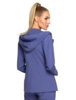M691 Blejzer s kapucňou a jedným gombíkom - indigo M691 Blejzer s kapucňou a jedným gombíkom - indigo