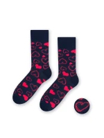 Vzorované pánske ponožky Steven art.136 Srdiečka
