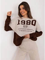 Dámsky dvojdielny komplet s voľným svetrom béžová/hnedá (1497)