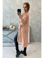 Sveter s geometrickým vzorom púdrovo ružový