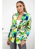 Bavlnená bunda s potlačou a gombíkom zelená