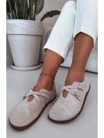 Kožené semišové dámské polobotky Zazoo N1271 světle béžové Kožené semišové dámské polobotky Zazoo N1271 světle béžové