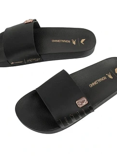 Pánske športové žabky R10 Slide pohodlné čierne papuče Rider