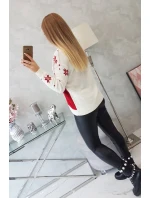 Sveter s vianočným motívom ecru