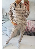 Dámska súprava s potlačou 20929 béžová - Kesi Dámska súprava s potlačou 20929 béžová - Kesi