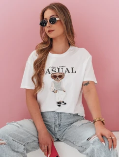Dámske tričko s medvedíkom MISTREET biele FashionStreet RY2874