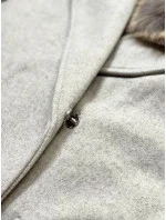 Svetlosivý dámsky kabát s kožušinou (SASKIA)