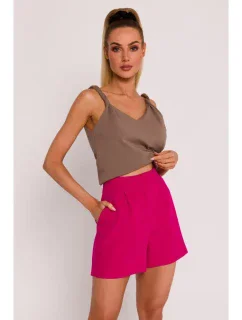 M775 Šortky so záhybmi - fuchsiová