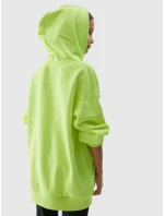 Dívčí tepláková mikina bez zapínání a s kapucí 4F - žlutá Dívčí tepláková mikina bez zapínání a s kapucí 4F - žlutá