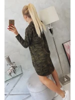 Moro khaki+zelené šaty