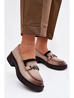 Kožené dámské mokasyny s ozdobným detailem Vinceza Béžové