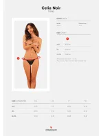 Elegantné tangá Celia Noir thong - Obsessive