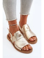 Zazoo 40385 Damskie Skórzane Sandały Złote Zazoo 40385 Damskie Skórzane Sandały Złote