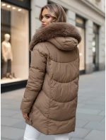 Dámska zimná bunda MORISIO dlhá prešívaná s kapucňou béžová FashionStreet TY5183 Dámska zimná bunda MORISIO dlhá prešívaná s kapucňou béžová FashionStreet TY5183