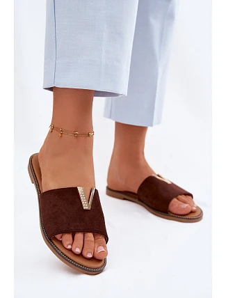 Dámské ploché s ozdobným detailem V Čokoládové Nelmira