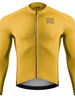 Cyklistický dres Rockbros 15120015023 ROAD TO SKY pre mužov, s dlhým rukávom, veľkosť S – žltý, pánsky