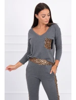 Sada s leopardím vzorom v grafitovej farbe Sada s leopardím vzorom v grafitovej farbe