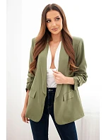 Elegantné sako s klopami svetlej khaki farby Elegantné sako s klopami svetlej khaki farby