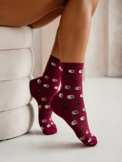 Dámske ponožky Sheep Burgundy