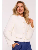 M807 Orezaná bunda s medvedíkom - ecru