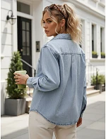 Dámska modrá džínsová košeľa FashionStreet DY0490 Dámska modrá džínsová košeľa FashionStreet DY0490