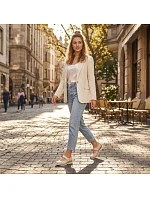 Dámske pohodlné aku topánky Rieker N4299-60 Velcro v béžovej farbe