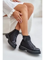 Botki Damskie Na Zamek Z Ozdobnym Sercem Czarne Obeena