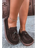Mokasíny Barefoot z prírodnej semišovej kože Zazoo 10220, hnedé Mokasíny Barefoot z prírodnej semišovej kože Zazoo 10220, hnedé