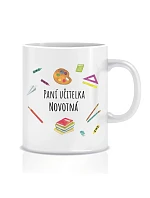 Personalizovaný klasický biely keramický hrnček s objemom 300 ml pre pani učiteľku/pána učiteľa (učebné pomôcky)
