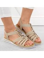 Pohodlné sandále Rieker W RKR680 beige Pohodlné sandále Rieker W RKR680 beige
