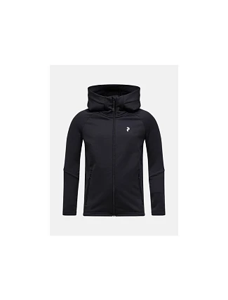 Detská mikina PEAK PERFORMANCE Jr Rider Essentials Zip Hood, čierna Detská mikina PEAK PERFORMANCE Jr Rider Essentials Zip Hood, čierna