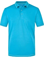 Daiber JN 569 Pánske elastické polo z džerseju 02.0569 aqua/biela