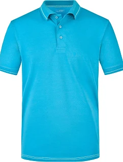 Daiber JN 569 Pánske elastické polo z džerseju 02.0569 aqua/biela