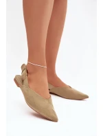 Dámské baleríny s přeskou Zelené Tanelia