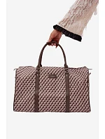 Vzorovaná cestovní taška tmavě béžová Suelle