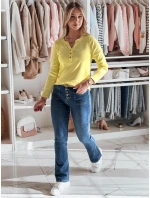 Dámske tričko s dlhým rukávom FELORIA žltá FashionStreet RY2778 Dámske tričko s dlhým rukávom FELORIA žltá FashionStreet RY2778