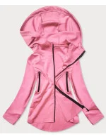 Svetloružová mikina s asymetrickou spodnou časťou (HD153-25)