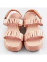 Béžové sandále na nízkej platforme (CM-48)