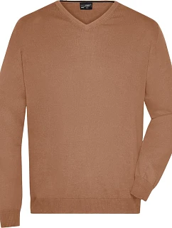 Daiber JN 659 Pánsky sveter s výstrihom do V 02.0659 camel