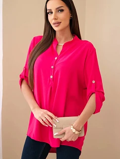 Blúzka s predĺženým chrbtom fuchsiová
