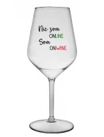 NIE SOM ONLINE SOM ONWINE - priehľadný nerozbitný pohár na víno 470 ml