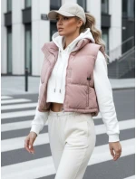 Dámska prešívaná ružová vesta FashionStreet TY5199 Dámska prešívaná ružová vesta FashionStreet TY5199