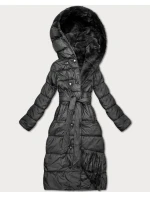 Obojstranná zimná bunda z umelej kožušiny Minority v grafitovej farbe (P3-6020-27)