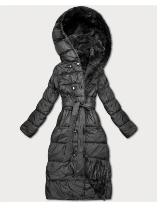 Obojstranná zimná bunda z umelej kožušiny Minority v grafitovej farbe (P3-6020-27)