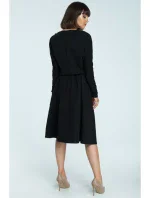 B087 Midi šaty - čierne